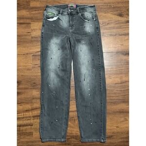 EMPYRE Grunge Denim Jeans Paint Splatter Relaxed Fit Tapered Leg Size 30x30